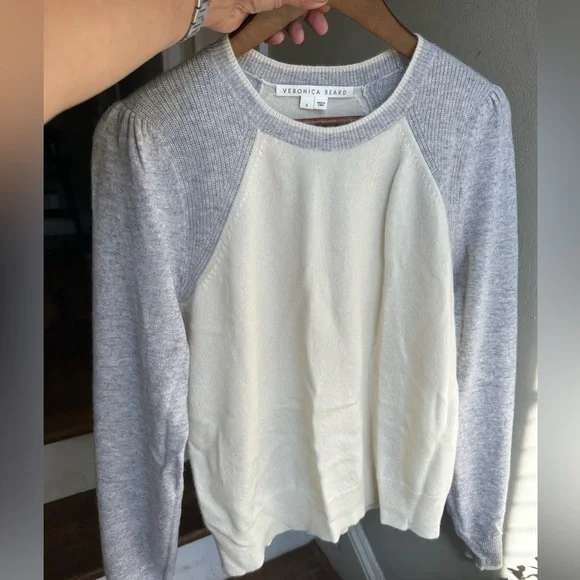 NWOT VERONICA BEARD 100% cashmere ALBERTINA Grey Sweater Jumper - Picture 3 of 5